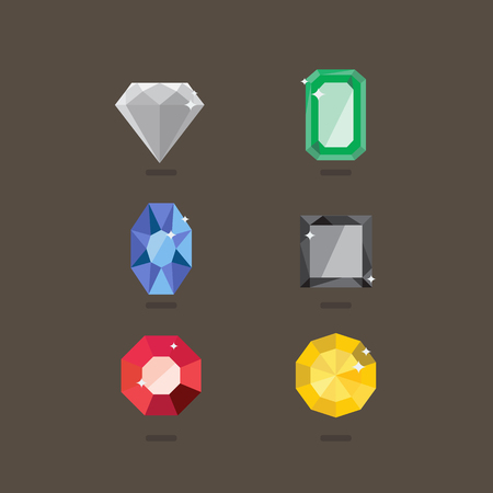 Set of jewel in flat style. Vector illustrationのイラスト素材
