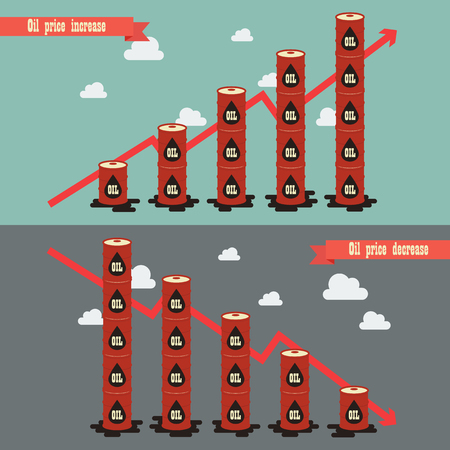 Oil barrel with price chartのイラスト素材