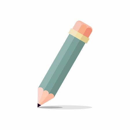 Pencil in flat style icon. Vector illustrationのイラスト素材