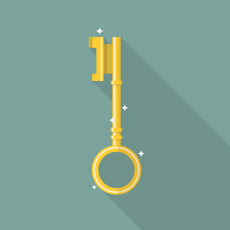 Key in flat style icon. Vector illustrationのイラスト素材
