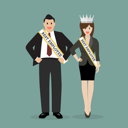 Best employee of company. vector illustrationのイラスト素材