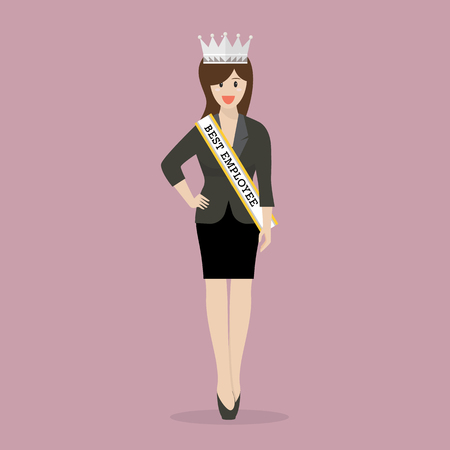 Best employee woman. vector illustrationのイラスト素材