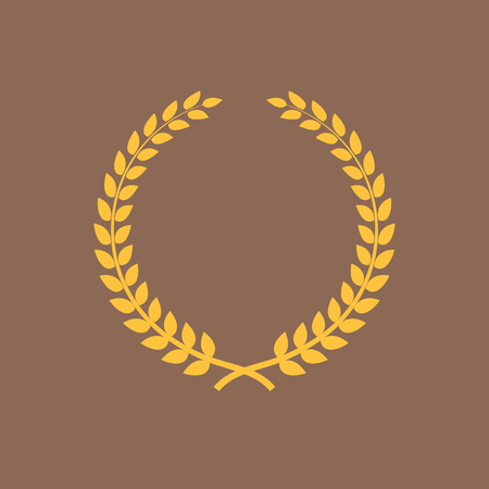 Golden laurel wreath. Symbol of victory and achievementのイラスト素材
