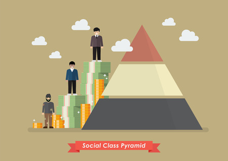 Social class pyramid. Vector illustrationのイラスト素材