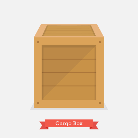 Cargo wood box. Flat style design Vector illustrationのイラスト素材
