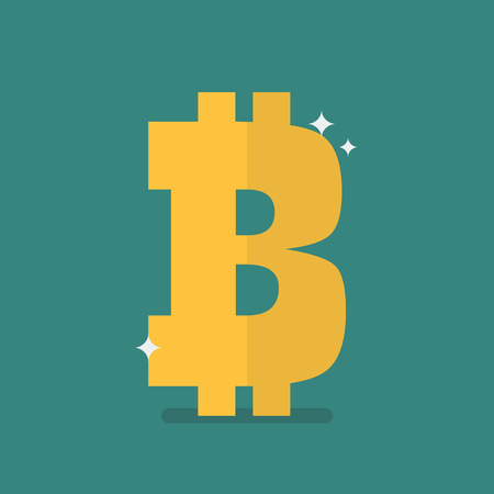 Bitcoin icon sign. Flat style vector illustrationのイラスト素材