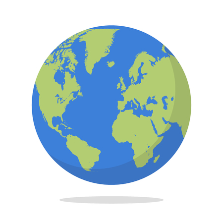 Earth globe on white background. Vector illustrationのイラスト素材