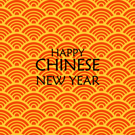 Happy chinese new year with traditional asian wave pattern. Greeting card Vector illustrationのイラスト素材