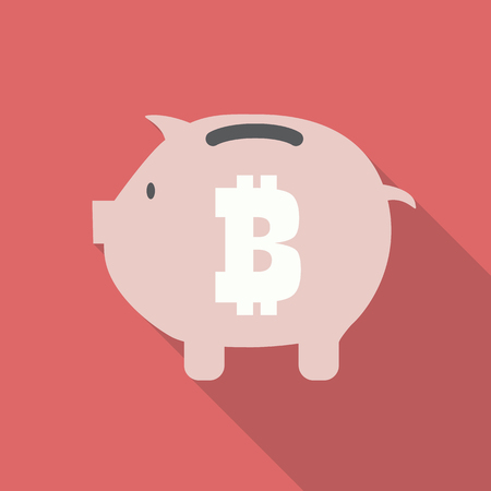 Bitcoin piggy bank. Vector illustrationのイラスト素材
