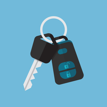 Car key and alarm system. Vector Illustrationのイラスト素材