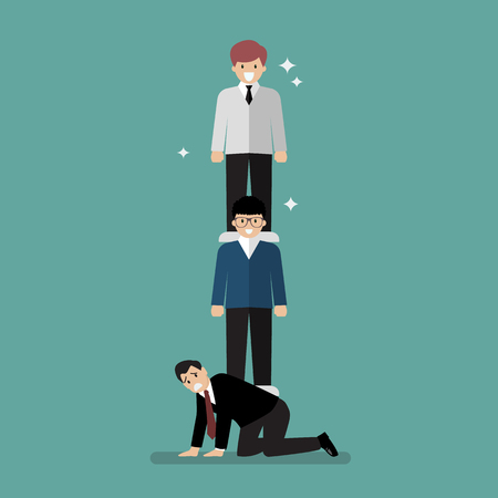 Money management of three social class. Vector illustrationのイラスト素材