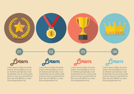 Achievements icon concept infographic. Vector illustrationのイラスト素材