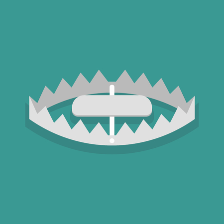 Bear trap in flat style. Vector illustrationのイラスト素材