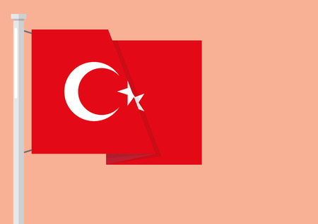 Flag of Turkey with copyspace. Vector illustrationのイラスト素材