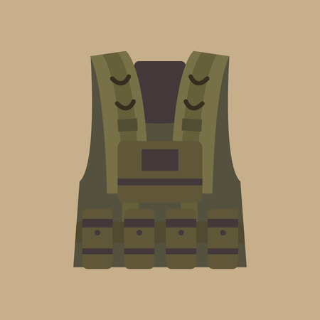 Bulletproof vest military equipment. Vector illustrationのイラスト素材