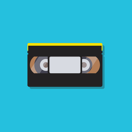 Video cassette tapes in flat style. poster vector illustrationのイラスト素材