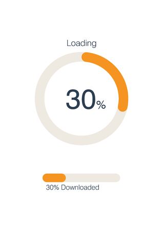 Circle Loading and Progress Bars. Vector illustration