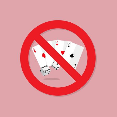 Gamble prohibition sign. Vector illustration