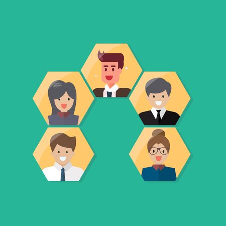 Business organization chart. Flat style vector illustrationのイラスト素材