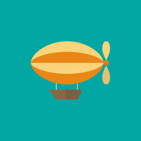 Airship icon in flat style. Vector illustrationのイラスト素材