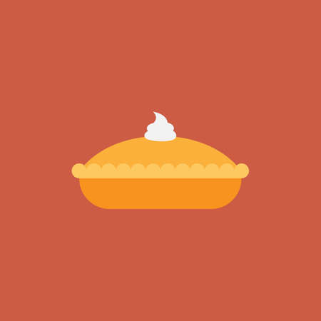 Pumpkin pie vector illustration. Traditional American Thanksgiving dessert.のイラスト素材