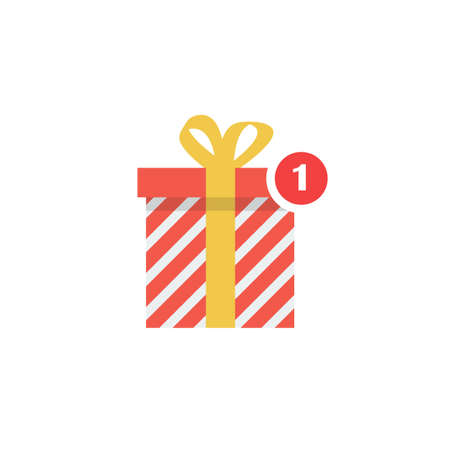 Notification gift icon. Christmas alert symbol. vector illustrationのイラスト素材