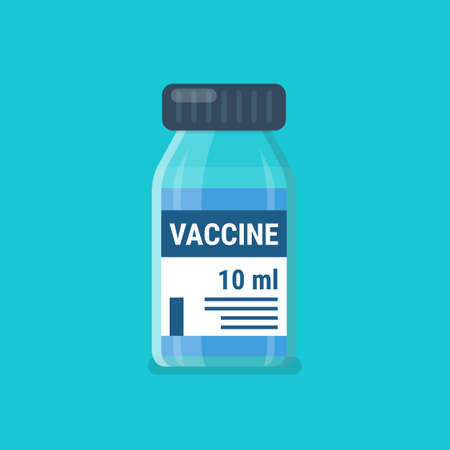 Medical ampoule vaccine. Covid-19 Coronavirus concept. Vector illustrationのイラスト素材
