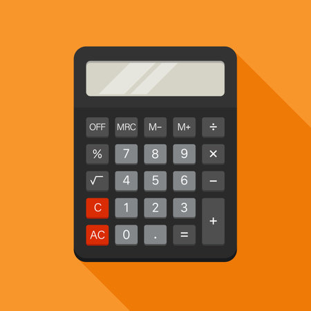 Electronic calculator in flat style. Vector illustrationのイラスト素材