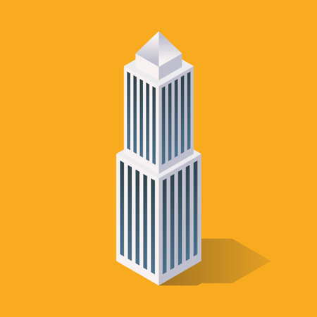 Isometric Futuristic Building. Vector illustrationのイラスト素材