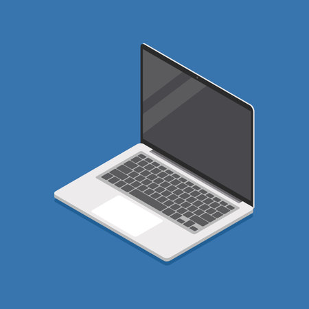 Laptop isometric view. Vector illustrationのイラスト素材