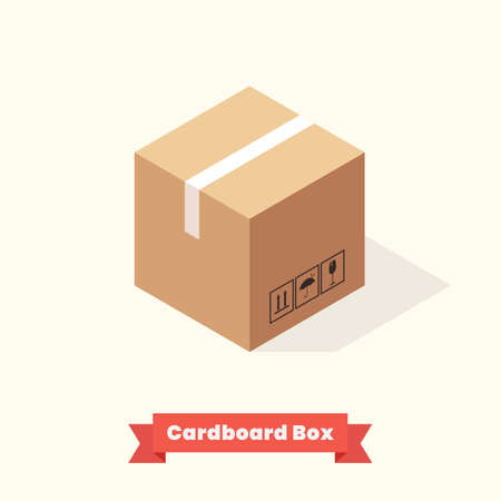Isometric Cardboard Boxes. Vector illustrationのイラスト素材