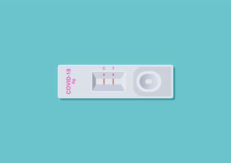 Rapid Antigen Test kit Flat style icon. Vector illustrationのイラスト素材
