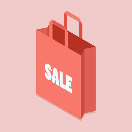 Isometric View Shopping Bag. Vector illustrationのイラスト素材