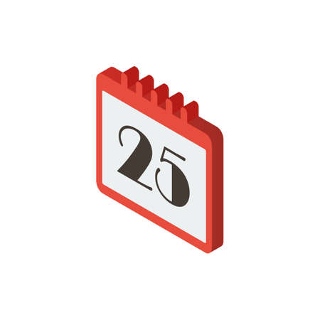 Christmas day calendar Isometric Icon. Vector illustrationのイラスト素材