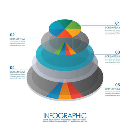 Circle diagram chart template infographic. vector illustrationのイラスト素材