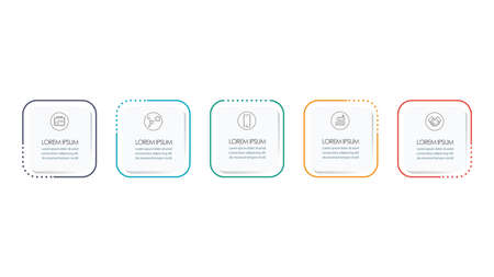 Business infographic thin line frame with square template. vector illustrationのイラスト素材