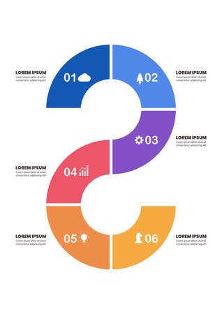 Six parts circle infographic. Business concept vector illustrationのイラスト素材