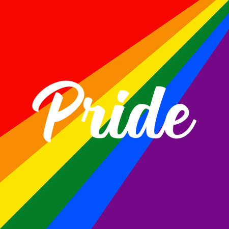 Pride text on rainbow template. vector illustrationのイラスト素材