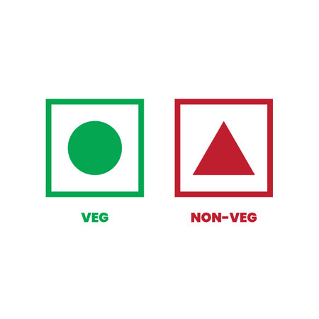 Veg and Non Veg Emoji Icons. Vector illustration isolated on white backgroundのイラスト素材