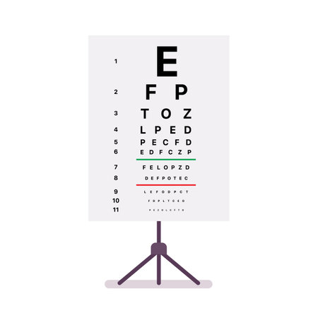 Eye test chart table isolated on white background. Ophthalmic table for visual examination. Vector illustrationのイラスト素材