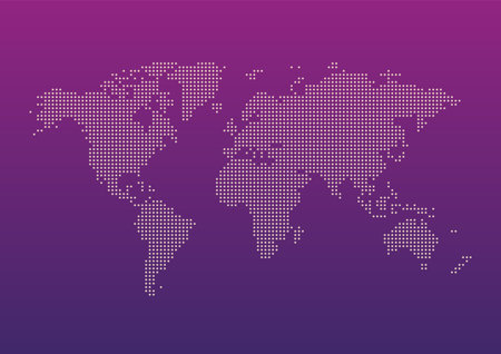 Earth globe world map of dots. Vector illustrationのイラスト素材