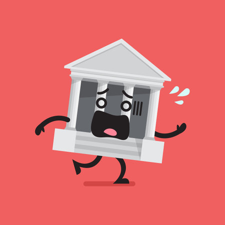 Bank run economic concept. Financial crisis vector illustration.のイラスト素材