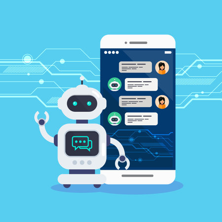 Smart Ai chat bot communicate with human. Chat GPT. Artificial IntelligenceVector illustrationのイラスト素材