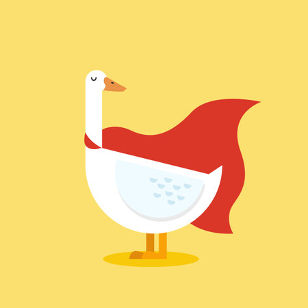 Super hero goose. Vector illustrationのイラスト素材