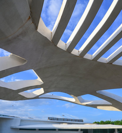 Beautiful futuristic structure architectureの写真素材