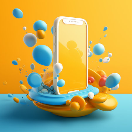 Online payment and e-commerce concept with floating elements. Online shopping 3D Illustration by generative aiの素材