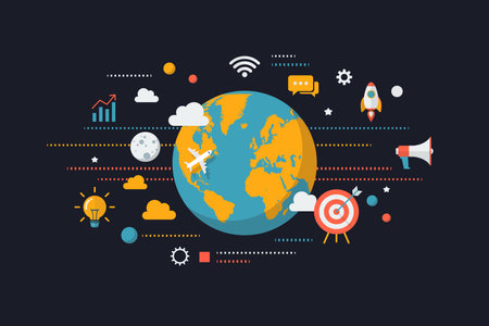 Global vector design of digital business. Vector illustrationのイラスト素材