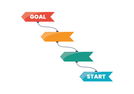 Infographics design with start and finish goal. vector illustrationのイラスト素材