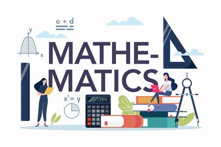 Math school class with math elements. Math school subject. Vector illustrationのイラスト素材