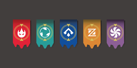 Banner or clip art set with symbols vector illustrationのイラスト素材